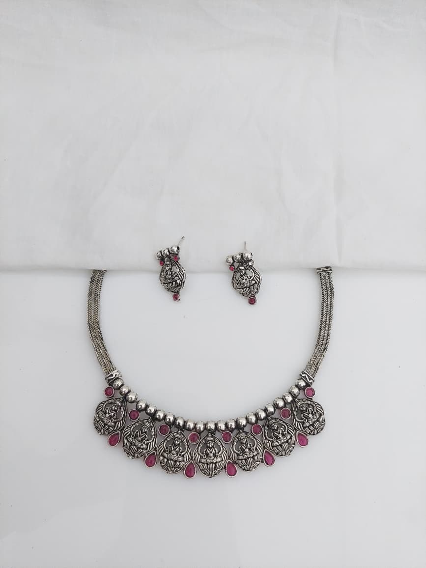 Oxidised Short Necklace