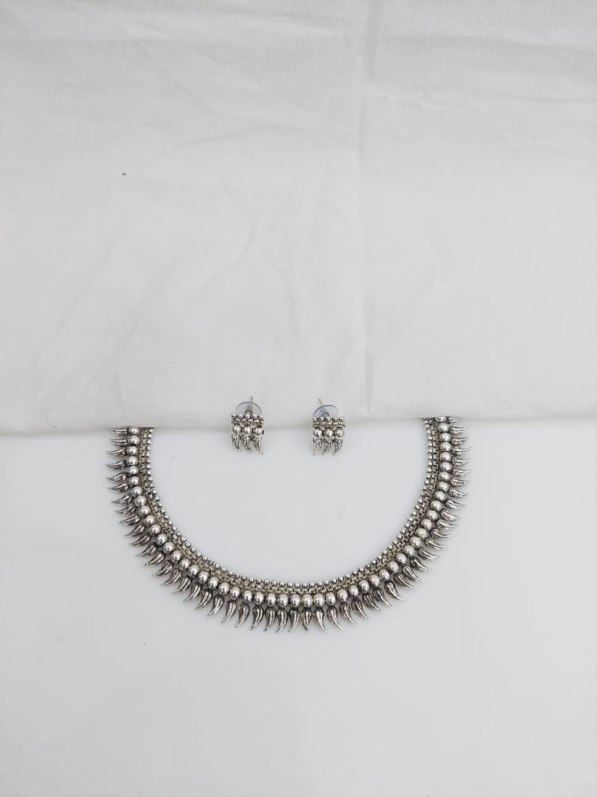 Oxidised Shot Necklace