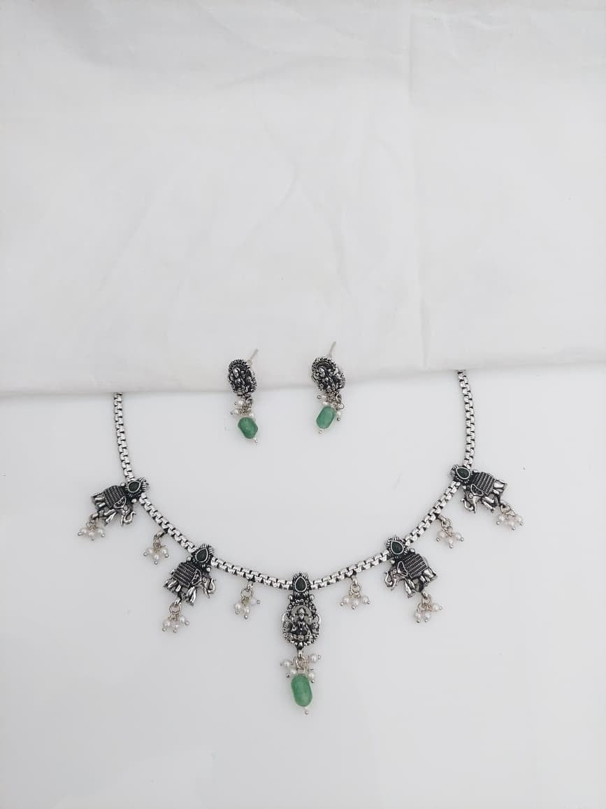 Oxidised Short Necklace