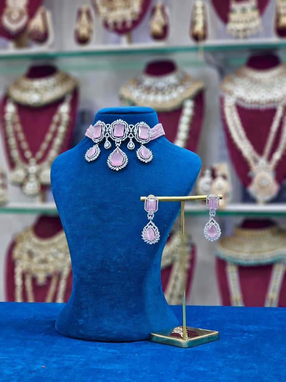 Rhodium AD Choker Necklace