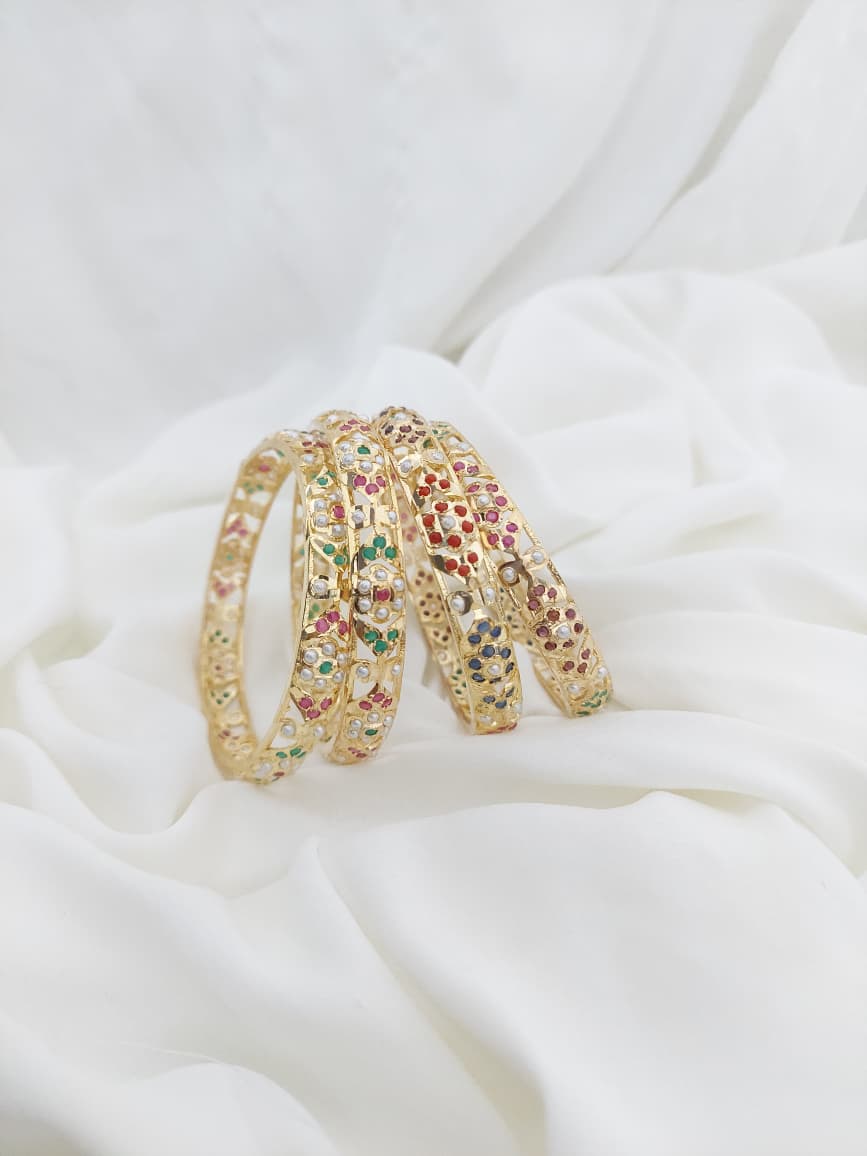 Jadau Bangle 4 Pair