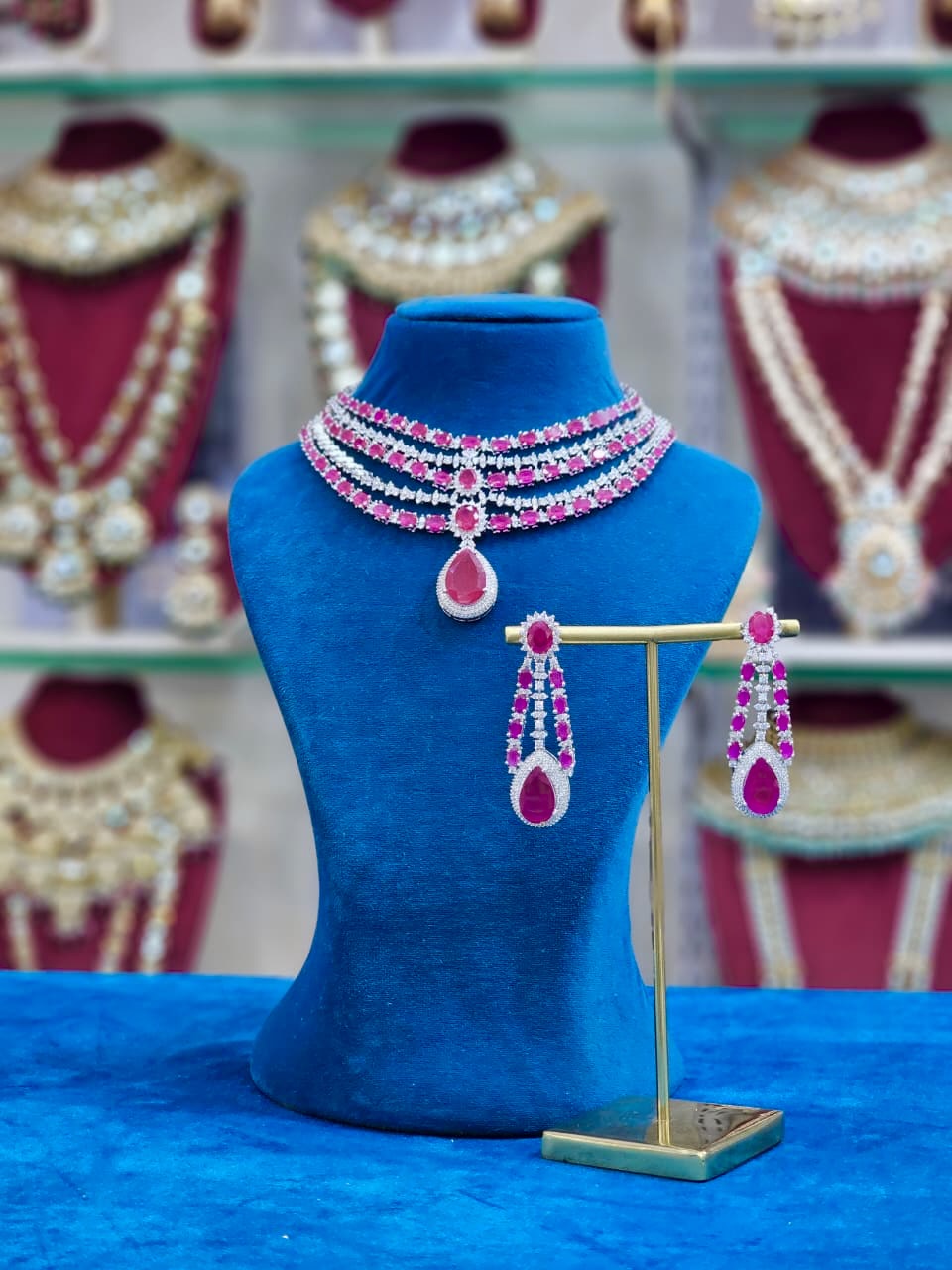 Rhodium AD Short Necklace
