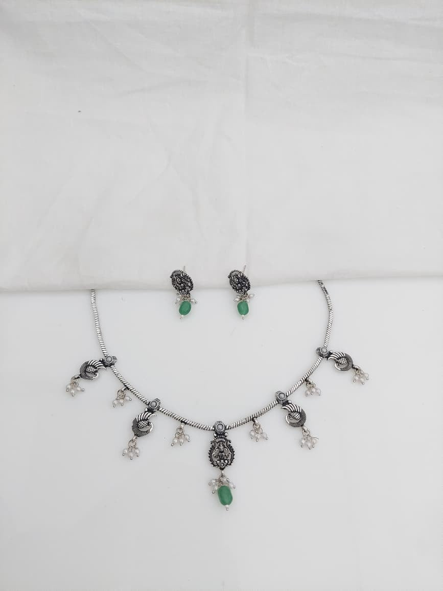 Oxidised Short Necklace