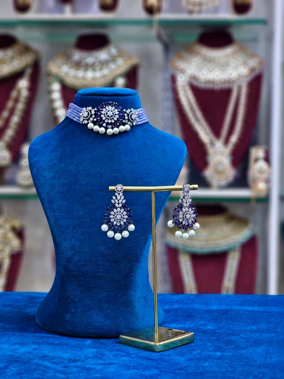 Rhodium AD Choker Necklace