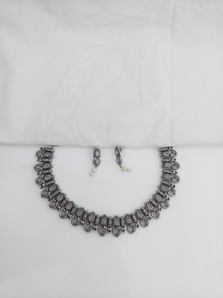 Oxidised Short Necklace