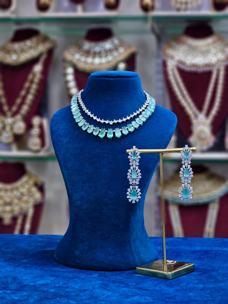 Rhodium AD Short Necklace
