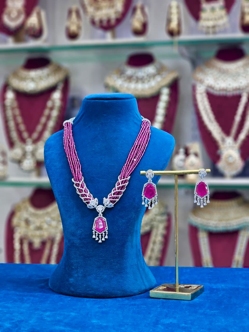 Rhodium AD Malla Necklace