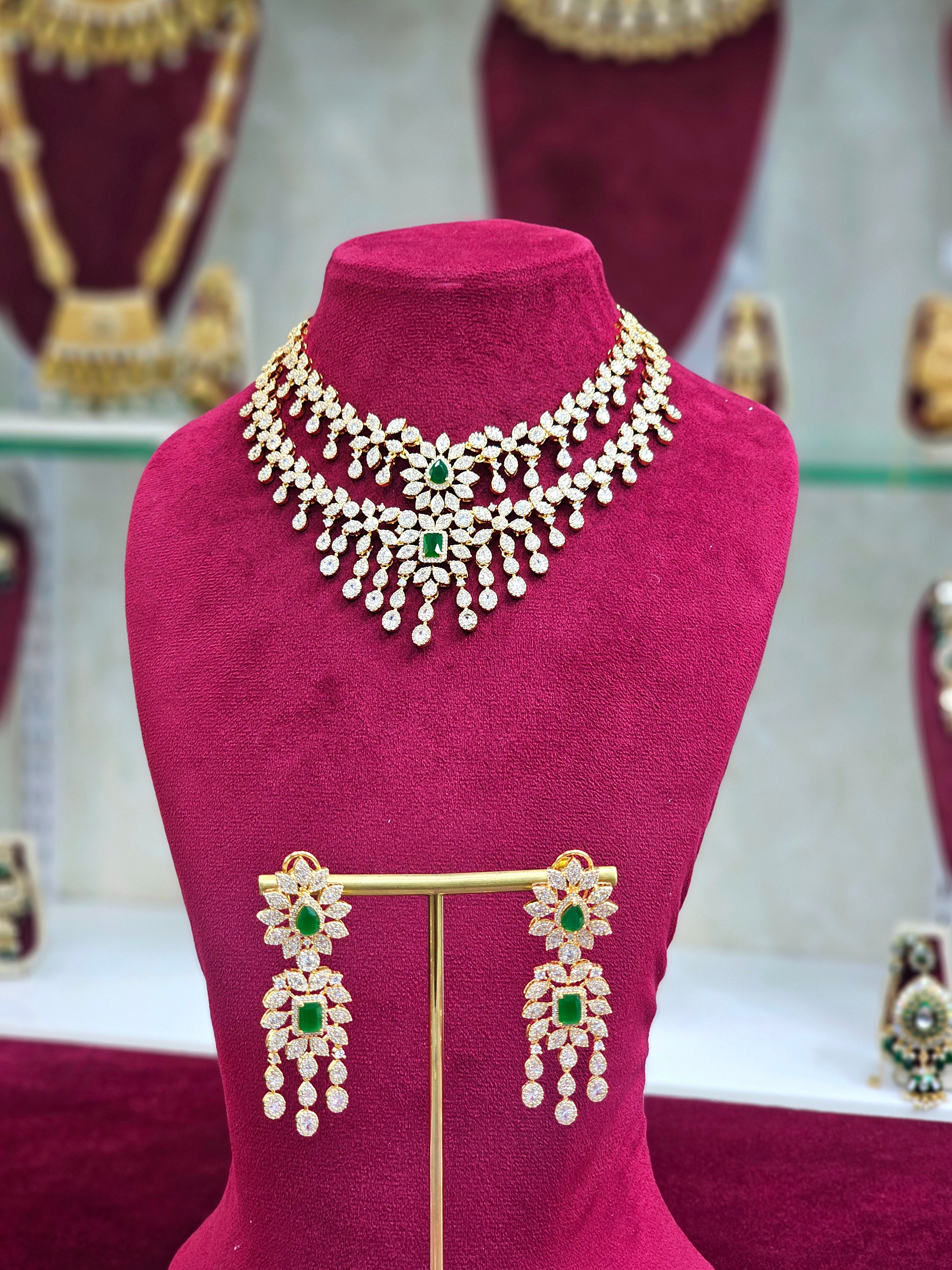 Golden AD Short Necklace