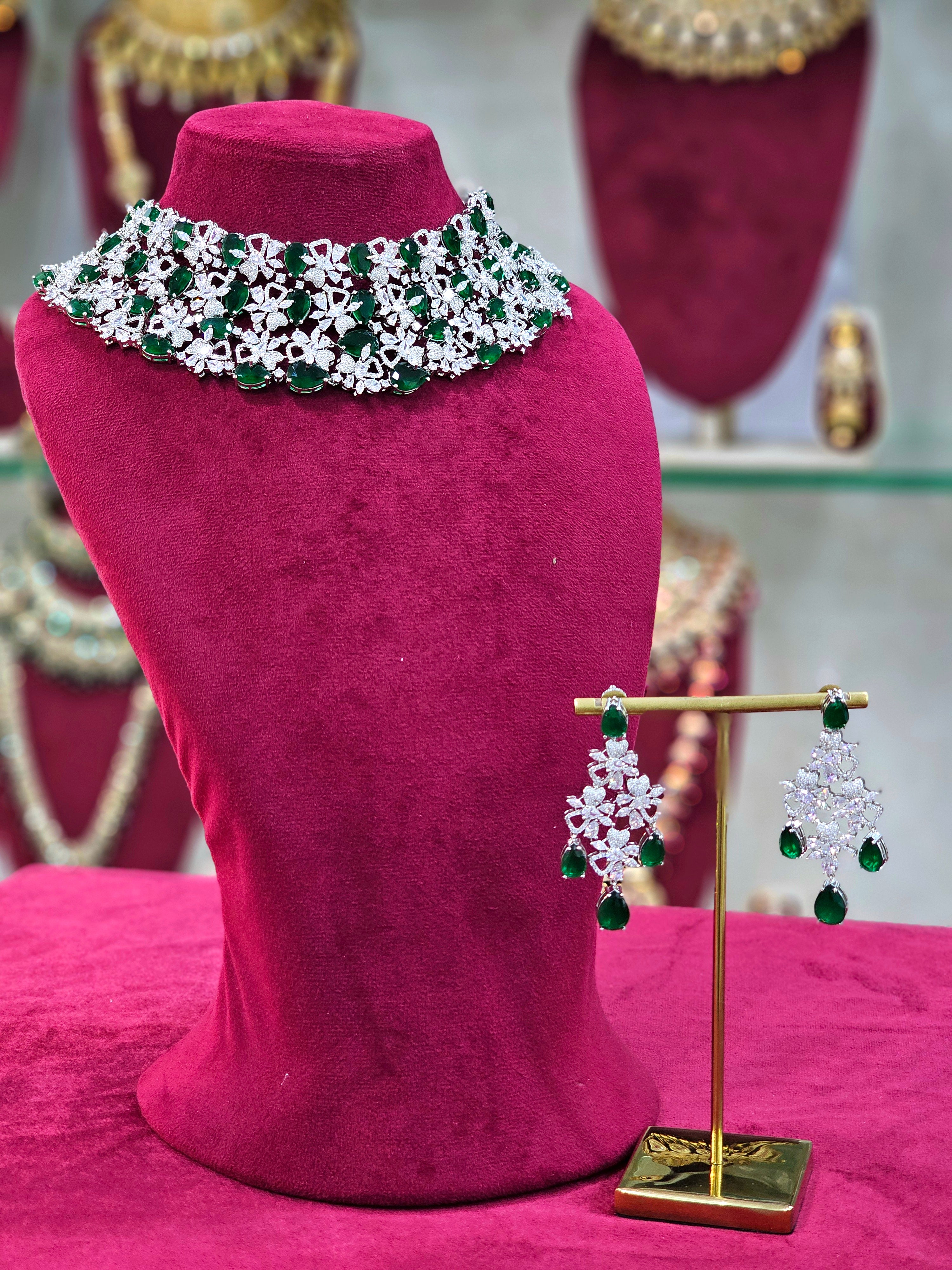 Rhodium AD Short Necklace