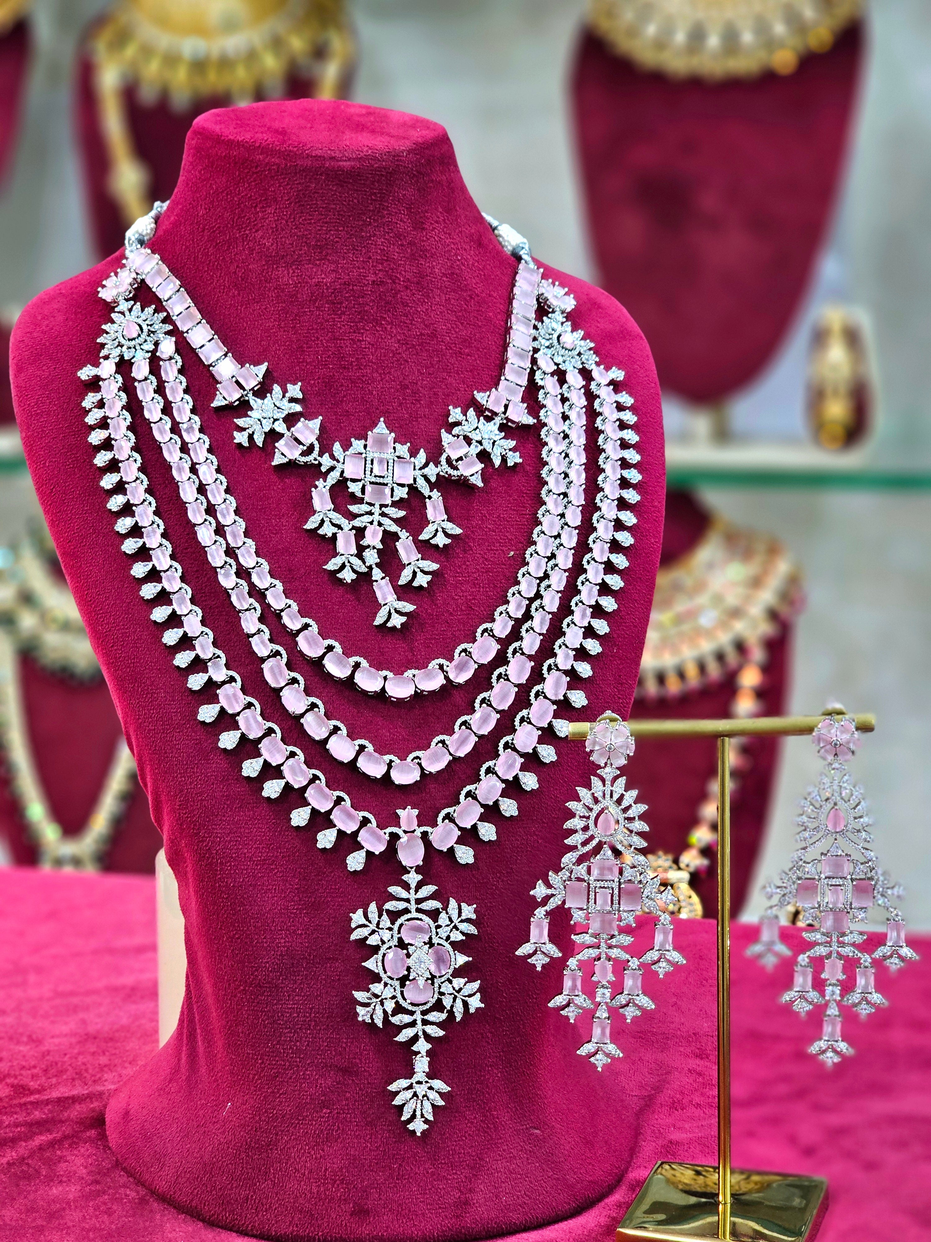 Rhodium AD Layer Necklace