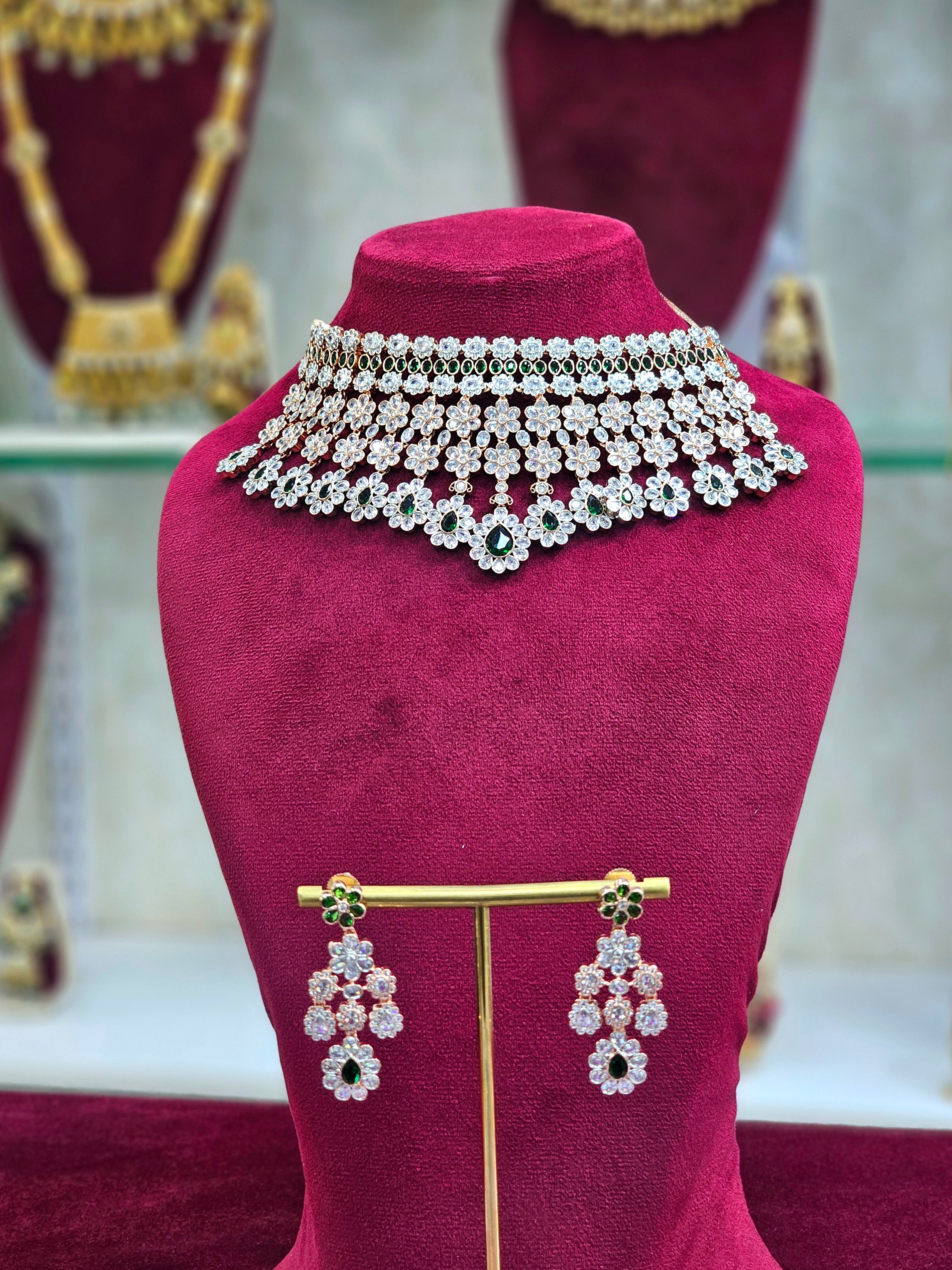 Rhodium AD Short Necklace