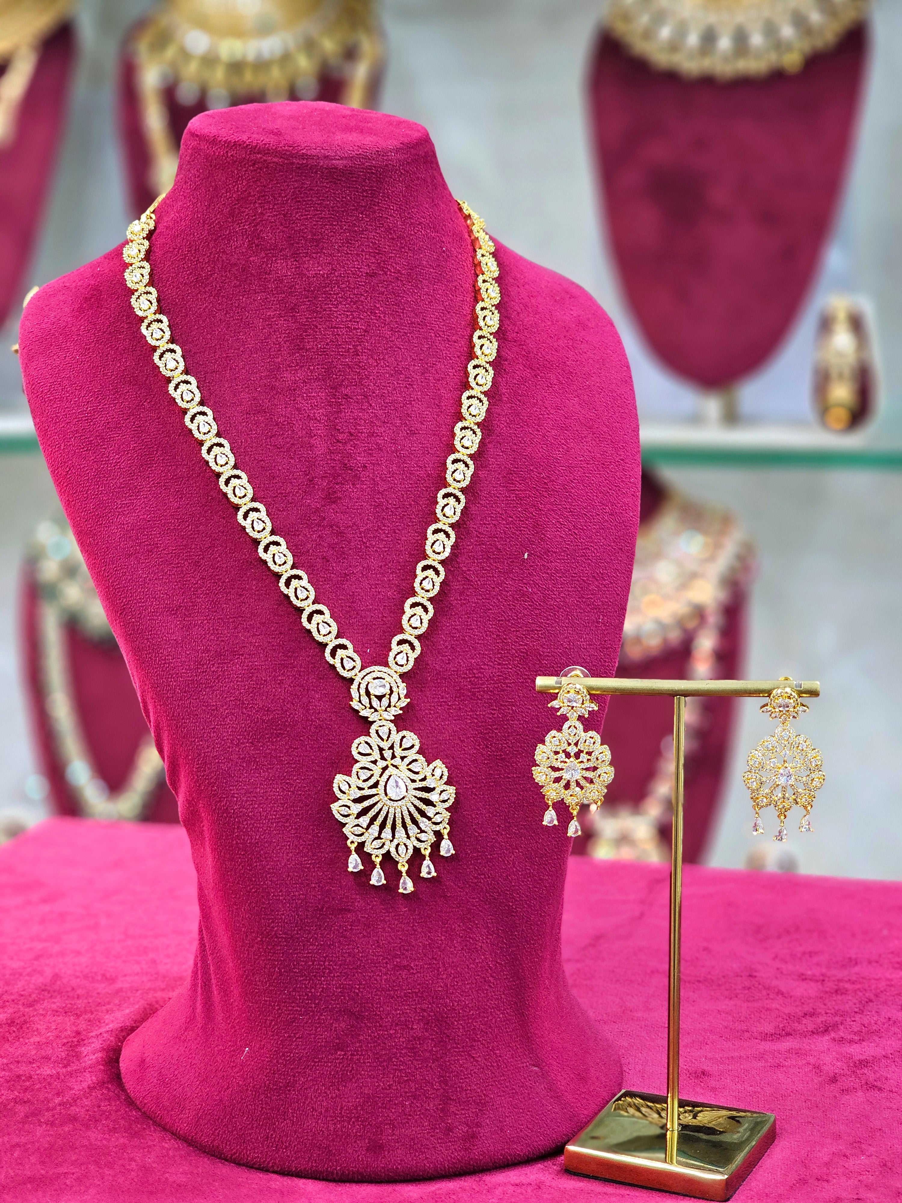 Golden AD Long Necklace