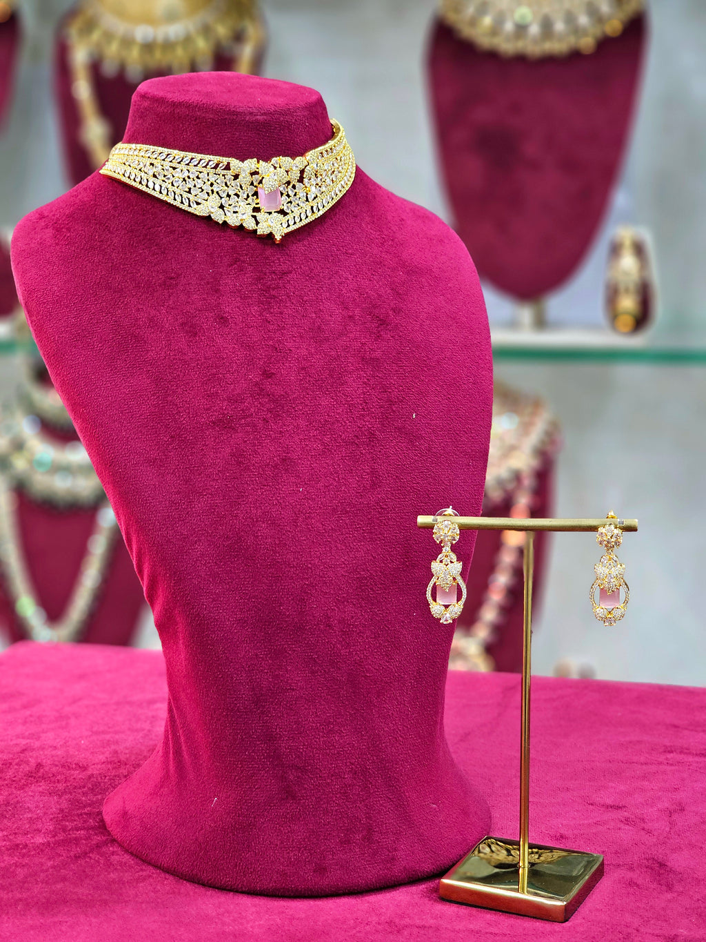 Golden AD Short Necklace