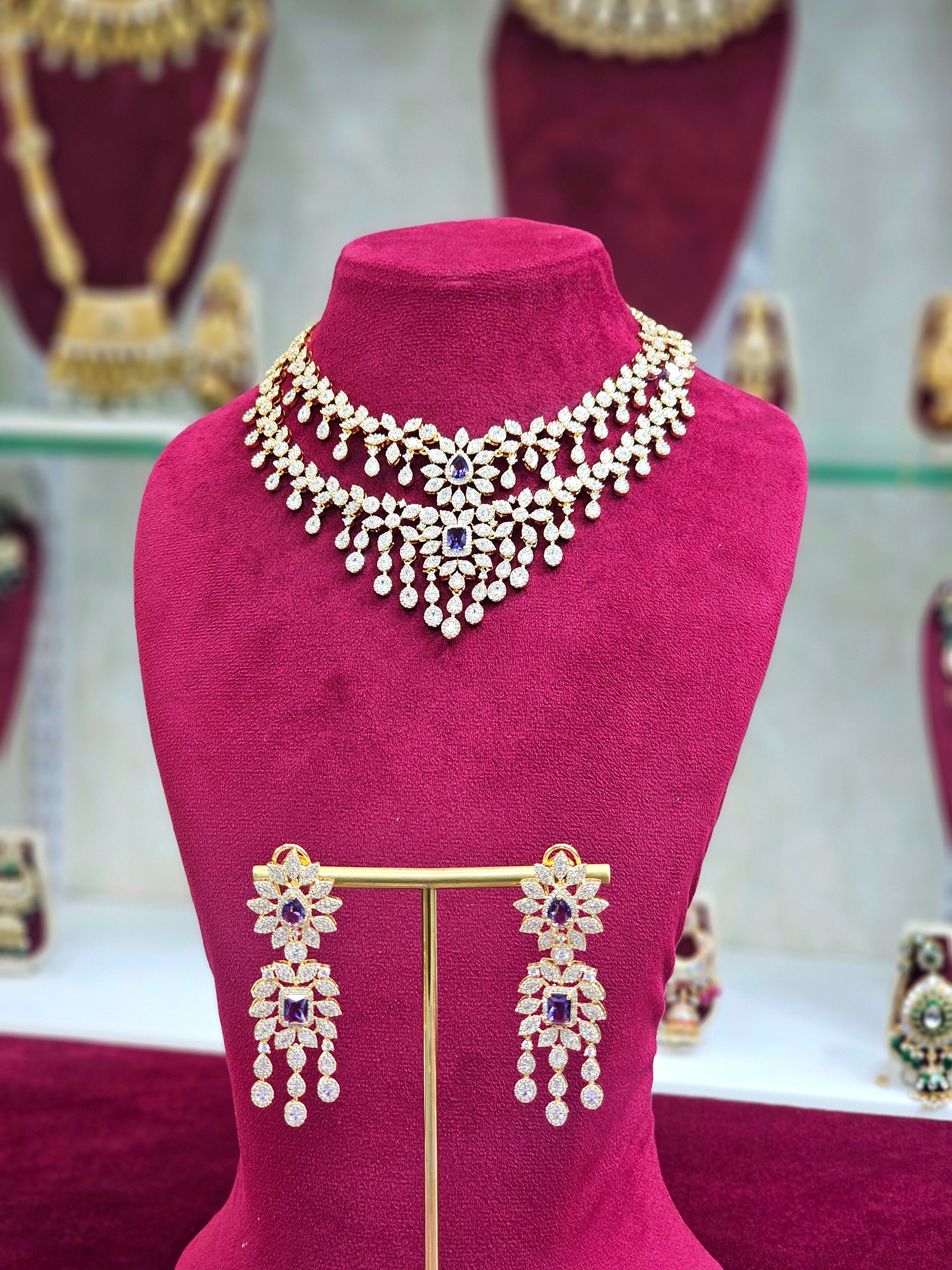 Golden AD Short Necklace