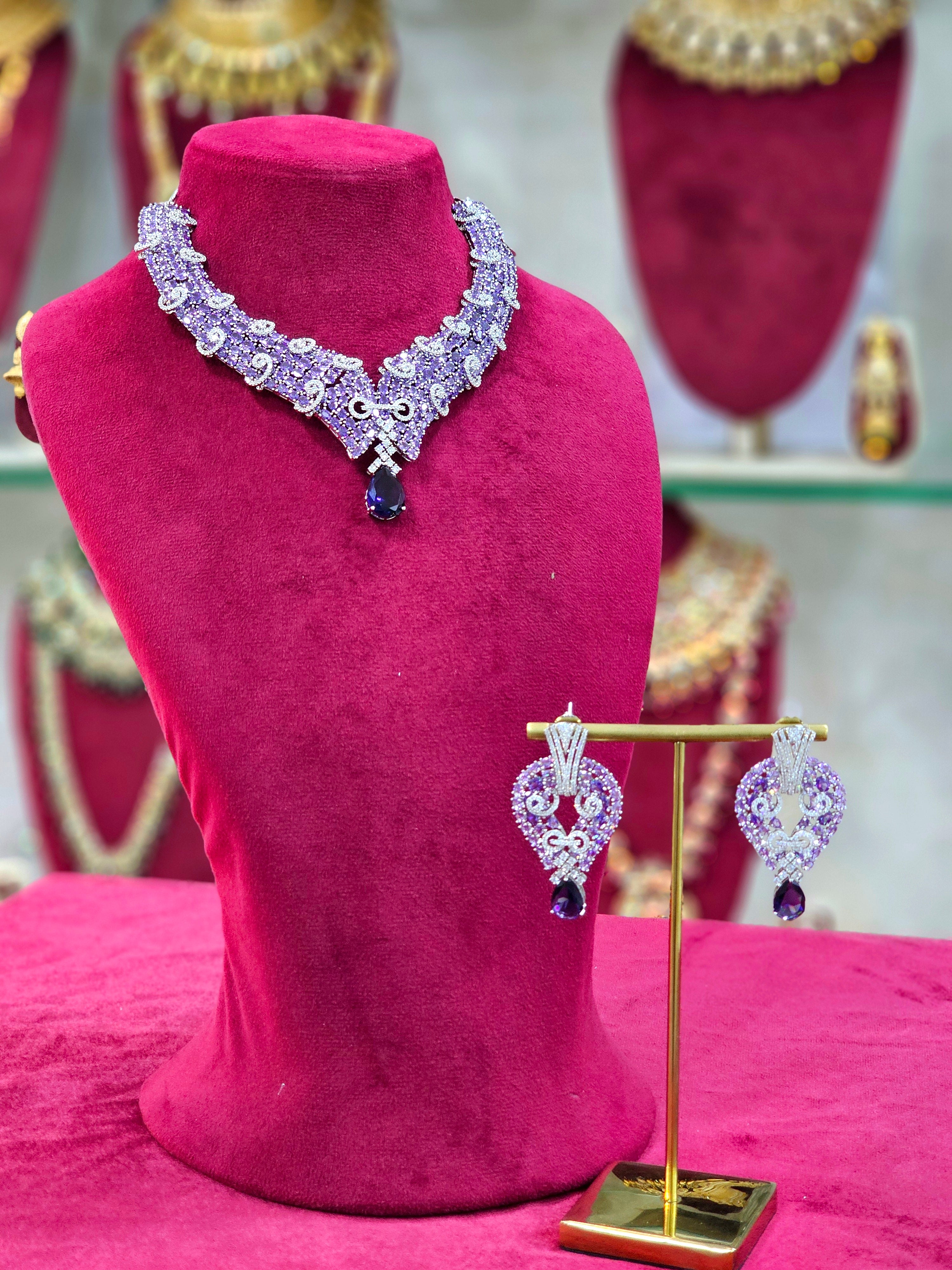 Rhodium AD Short Necklace