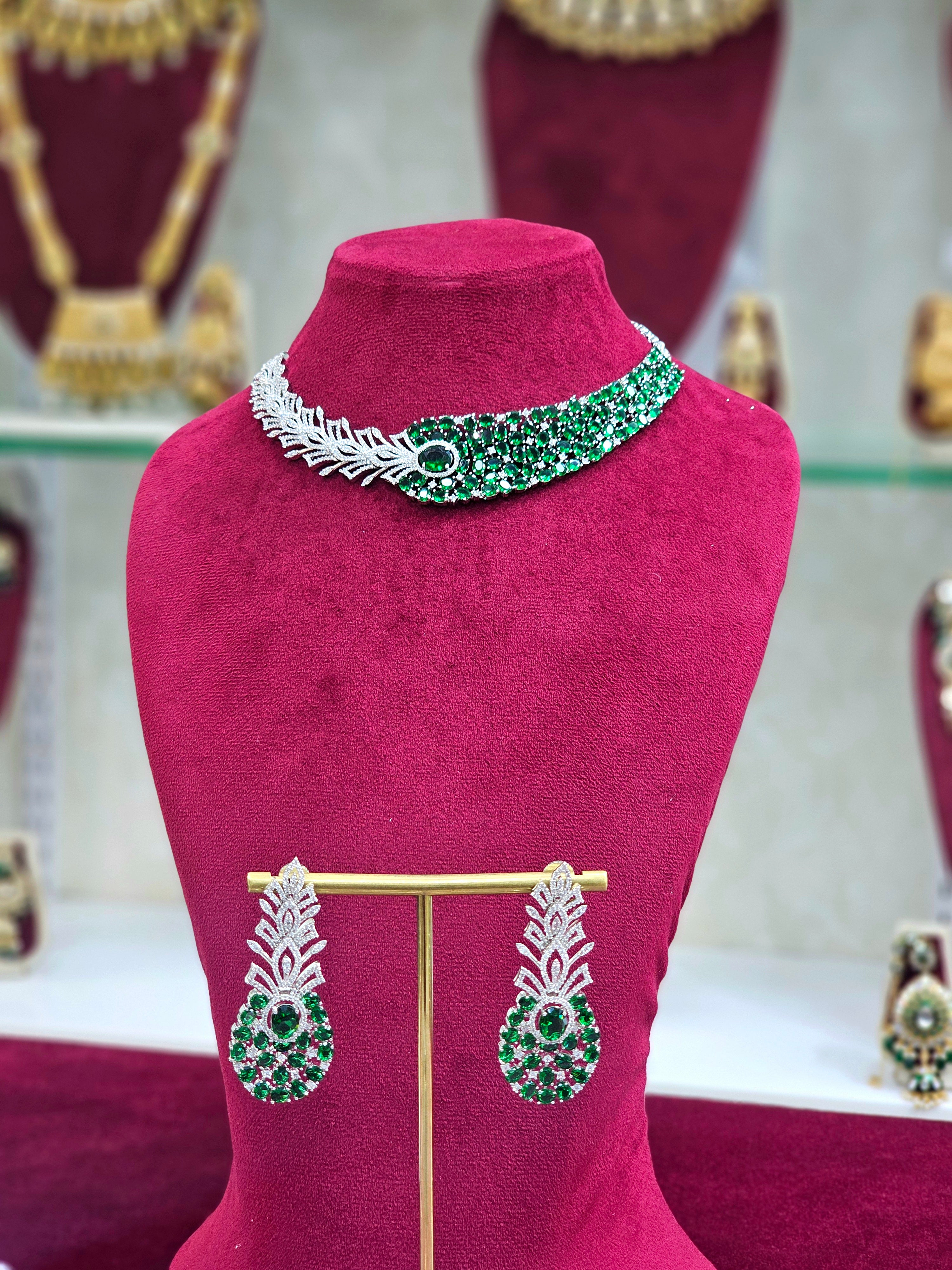 Rhodium AD Short Necklace